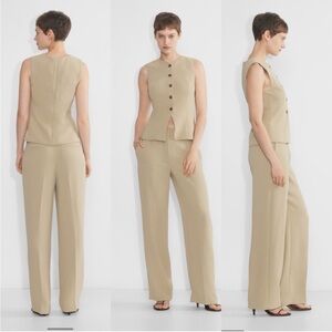 ARITZIA Women’s 0 Short Limitless Pant Crepette Tan Khaki Dress Career Work